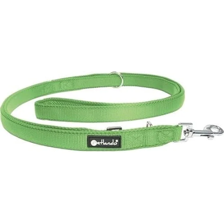 Petlando Hundeleine 2m Mesh weich gepolstert, 3-fach verstellbar, Extra breit für große Hunde, Apple-Farbe – Bild 1