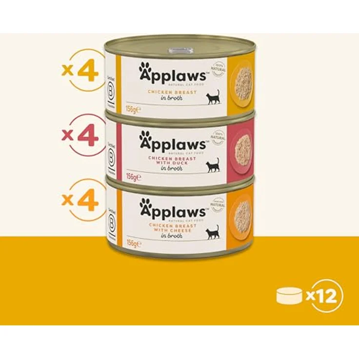 Applaws 100% natürliches Premium-Nassfutter für Katzen, Hühnerauswahl-Multipack, 12 x 156g Dosen in Brühe – Bild 2