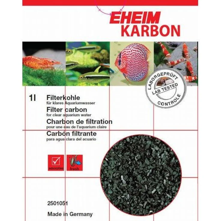 EHEIM Filterkohle Karbon 225 g, für klares Süßwasser, bindet Chlor und chemische Substanzen, geeignet für Neueinrichtung und begrenzte Verwendung – Bild 1