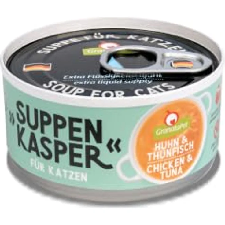 GranataPet Suppenkasper Huhn & Thunfisch, Katzensuppe, 12 x 70g, ohne Getreide, reich an Vitaminen und Mineralien – Bild 1