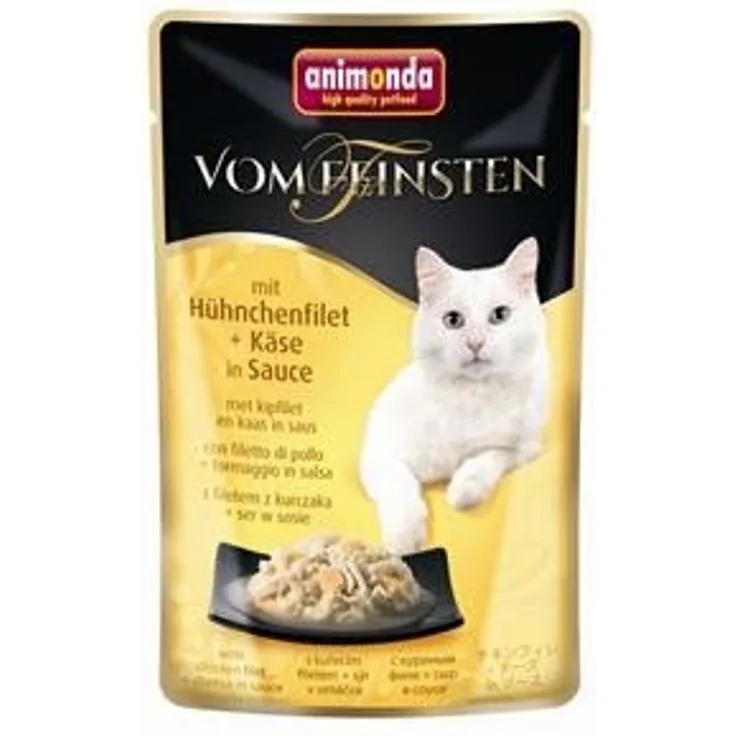 Animonda vom Feinsten, Katzen-Nassfutter mit Hühnchenfilet (67%) & Käse (3%), 50g, 18er Pack