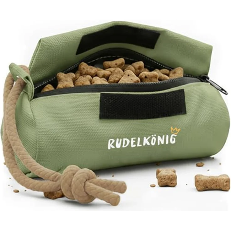 Rudelkönig Futterbeutel für Hunde, Robuster Apportierdummy für Leckerlies mit Klett- und Reißverschluss, strapazierfähig für jedes Futter – Bild 1