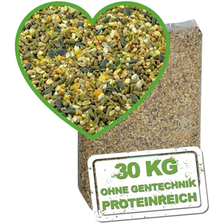 MeineHennen HENNEN VITAL EXZELLENT Plus 30kg Premium Hühnerfutter, Ohne Gentechnik, 17,5% Protein, für Legephase & Mauser