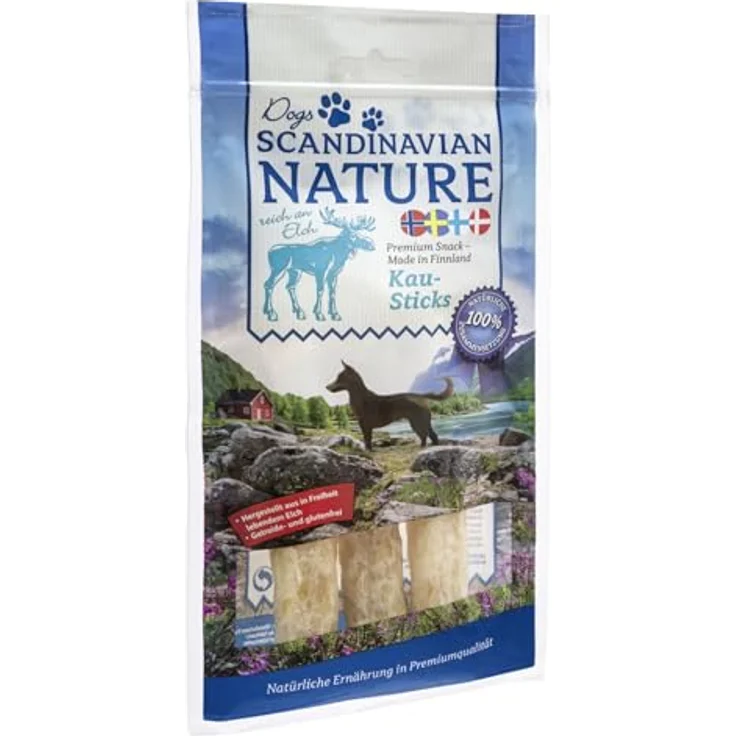 Scandinavian Nature Dogs Elch Kausticks für Hunde, 100% natürliche, getreide- und glutenfreie Zutaten, 45g – Bild 1