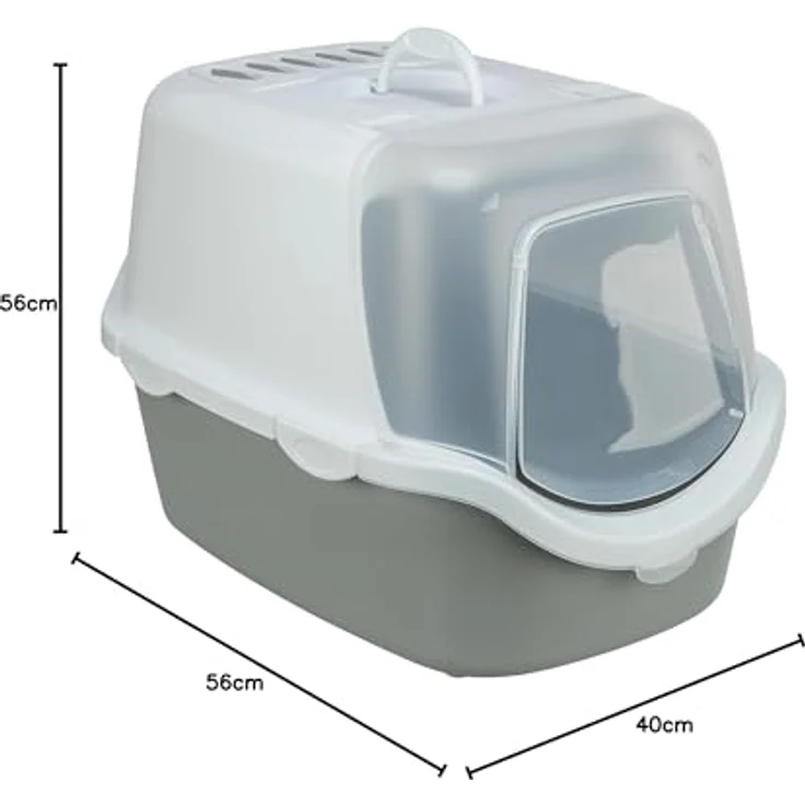 TRIXIE Trixie Katzentoilette Vico Open Top mit Haube hellgrau/weiß - KATZENBOX – Bild 3