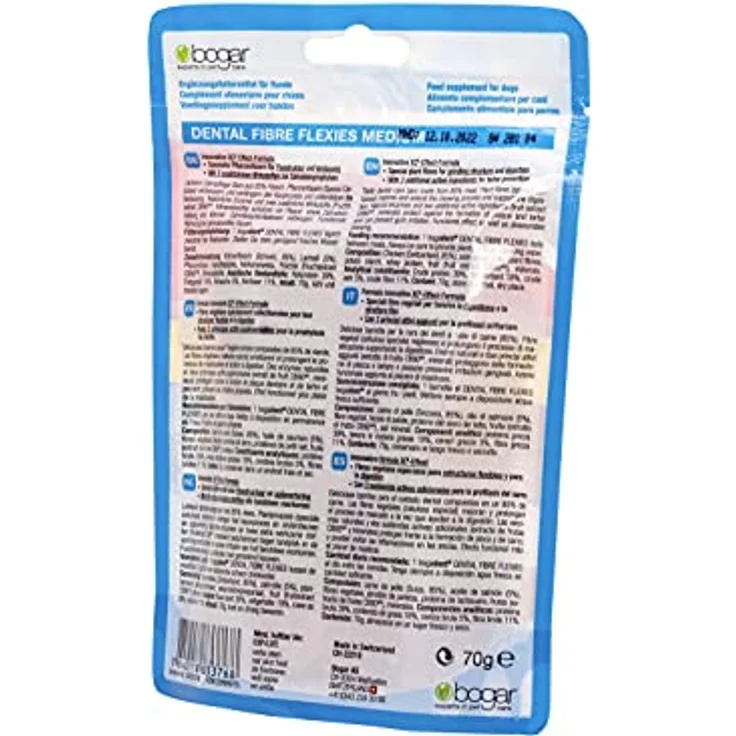 Bogadent Dental Fibre Flexies Kaustangen, Hunde Kauartikel gegen Zahnstein & Plaque, 100% natürliche Inhaltsstoffe, mit Pflanzenfasern für bessere Verdauung, 1er Pack, 70g – Bild 2