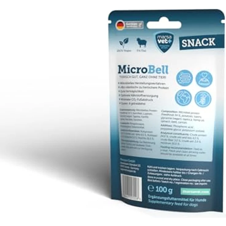 marsavet+ Marsavet MicroBell Snack – Vegane, hypoallergene Hundesnacks mit mikrobiellem Protein, gluten- und getreidefrei, 100 g – Bild 3