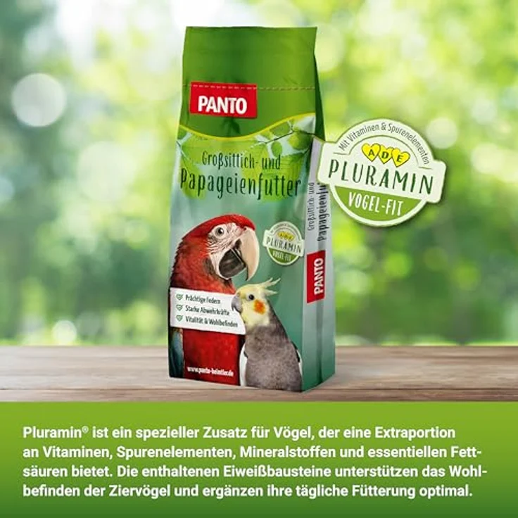 PANTO Großsittich- und Papageienfutter mit Pluramin, Bunte Saatenmischung ohne Nüsse, 20kg – Bild 5
