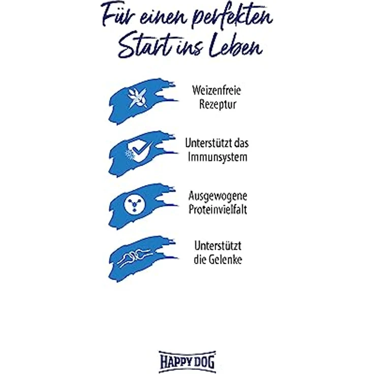 Happy Dog Supreme fit & vital Junior, 10 kg Hunde-Trockenfutter mit 5 wertvollen Proteinen, weizenfrei, unterstützt Gelenke – Bild 2