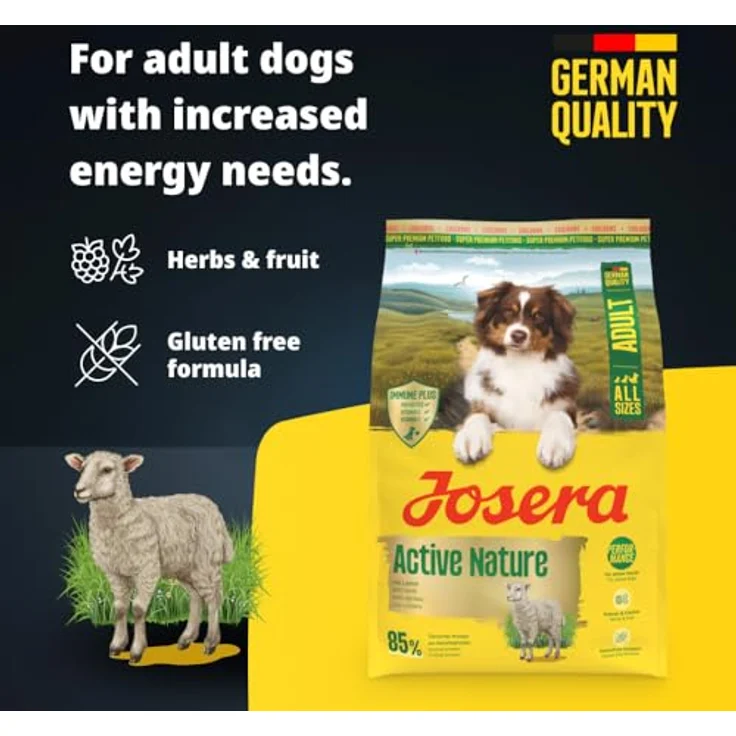 Josera All Sizes Adult Active Nature, glutenfreies Trockenfutter für aktive Hunde mit Lamm, 12,5 kg – Bild 3