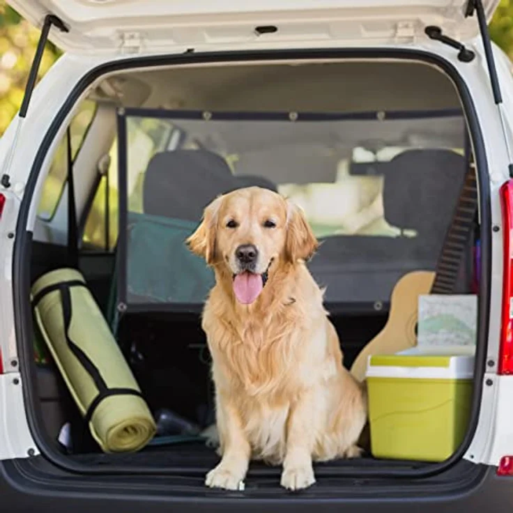 Relaxdays Auto Trennnetz für Hunde, universelles Autonetz, flexibel für Vordersitze, Rückbank & Kofferraum, robustes PP-Material, schwarz, 1 Stück – Bild 3