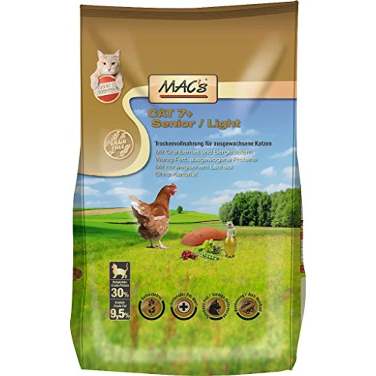 MAC's Katzenfutter getreidefrei 7+ Senior/Light, 1.5 kg, hoher Fleischanteil, ohne Zucker- und Salzzusatz, Made in Germany – Bild 1