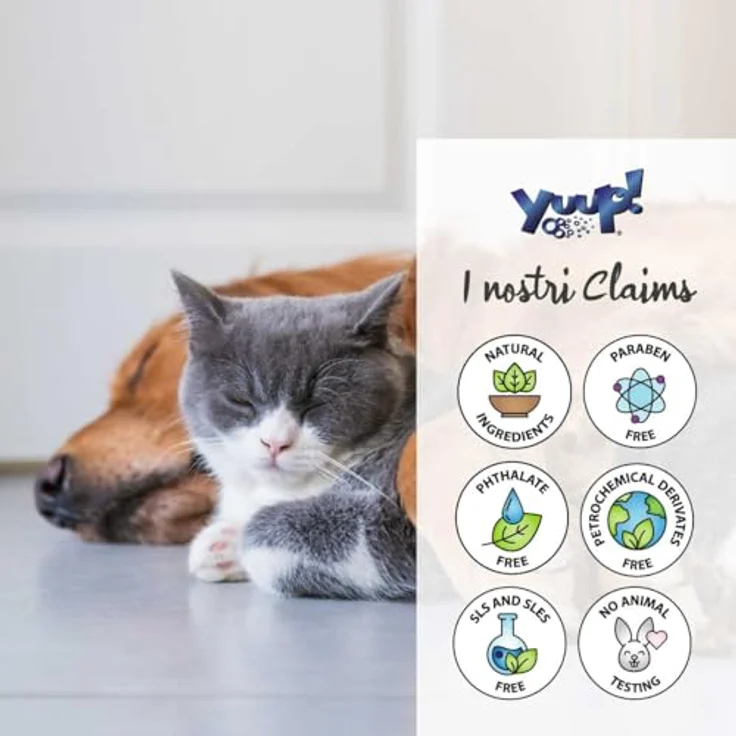 YUUP! Shampoo Universal für Hunde und Katzen, 500 ml, mildes Fellpflege-Shampoo mit Keratin, Vitamin C+E, Aloe und natürlichen Extrakten – Bild 5