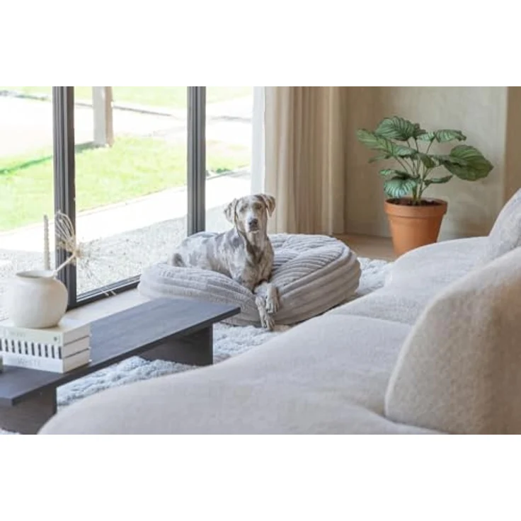 Designed By Lotte Hundekissen Reza Rund Beige, Recycelte Polyesterfüllung, Rutschfeste Unterseite, Maschinenwaschbar – Bild 11
