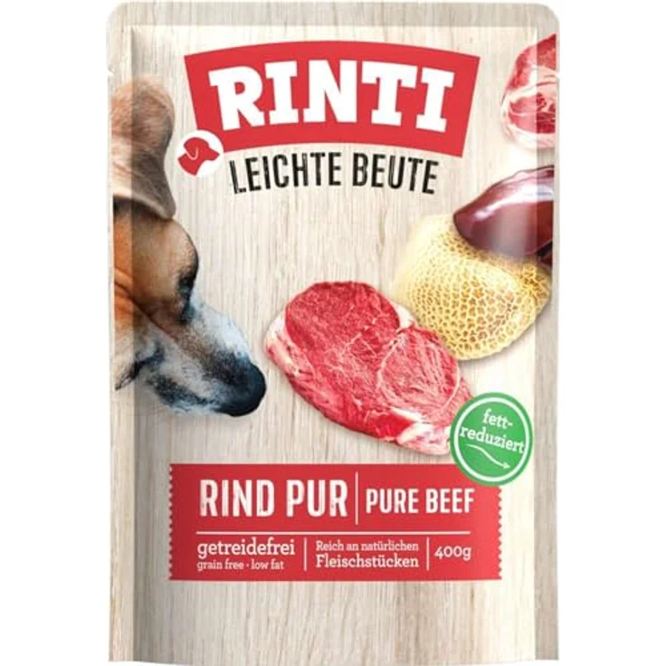 Rinti Leichte Beute 30 x 400 g, Hunde-Nassfutter mit Rind Pur, getreidefrei und fettarm – Bild 1