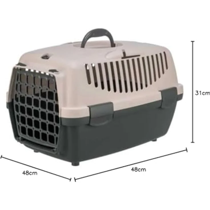 "TRIXIE Tiertransportbox Transportbox Capri dunkelgrau/blush für Katzen" – Bild 3