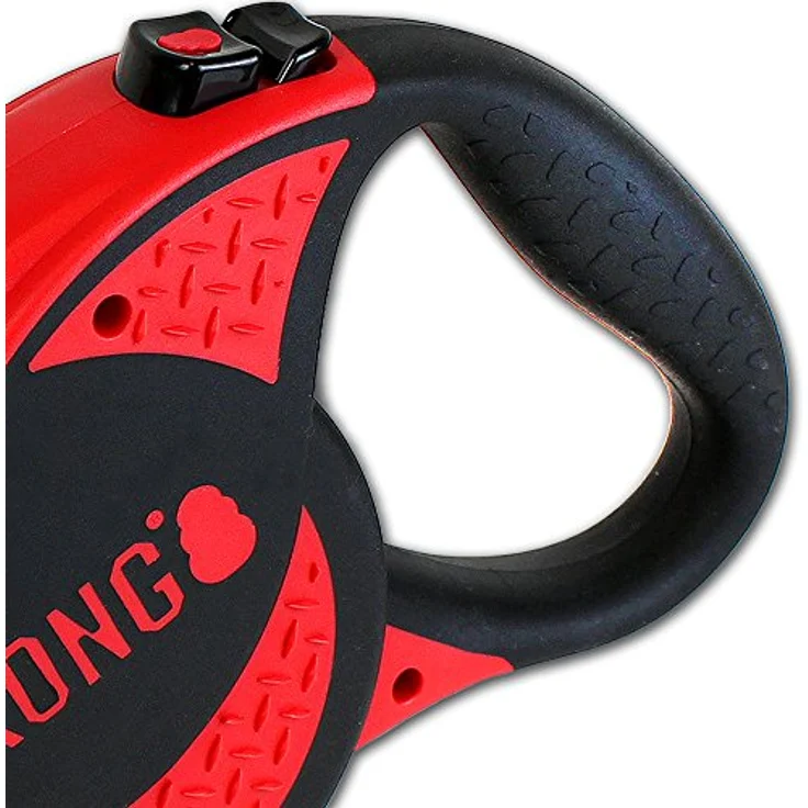 KONG Ultimate einziehbare Hundeleine, extra groß, 5 m mit Softgrip-Griff und reflektierenden Nähten, Rot – Bild 3