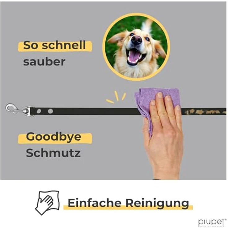 PiuPet® Schleppleine für Hunde, wasserabweisend, 5m/10m/20m, reißfest, schwarz – Bild 5