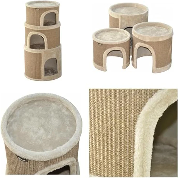 nanook Kratzbaum Kratztonne Spieltonne Luna braun, 89 x 38 cm mit Langflor-Plüsch, stabil und kratzfest, mit Plüsch Liegefläche - Preisvergleich – Bild 9
