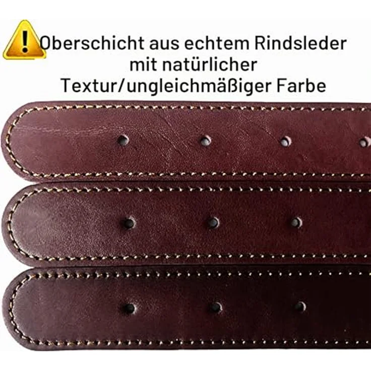 SLZZ Personalisiertes Hundehalsband aus echtem Leder, verstellbar für X-Klein bis X-Groß Hunde, mit goldener Lasergravur für Hundename und Telefonnummer – Bild 4