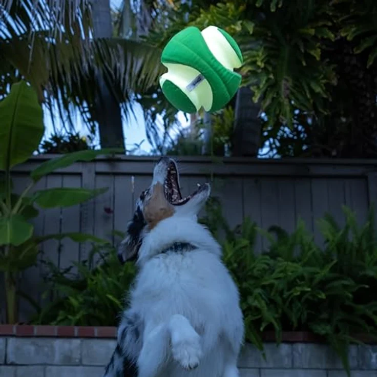 Chuckit! Kick Fetch Max Glow, leuchtender Hundeball, 19,5 cm Durchmesser, unsinkbar und robust – Bild 5