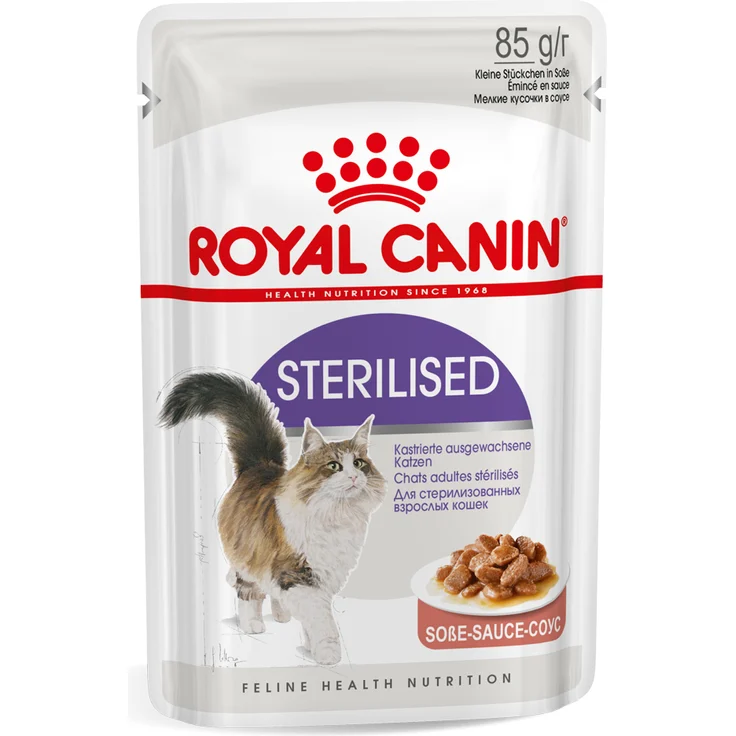 Royal Canin Sterilised in Soße, Nassfutter für kastrierte Katzen, 12 x 85 g