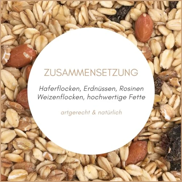 Supravit Premium Fettfutter für Wildvögel 2,5 kg - fettreiches Winterfutter mit Haferflocken, Erdnüssen und Rosinen als energieliefernde Mischung für alle Wildvögel – Bild 3