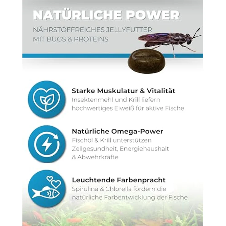 Dupla Gel-O-Drops 24 Bugs & Proteins, Geleefischfutter für tägliche Fütterung, 12 x 2 g, nährstoffreich, leicht dosierbar, ungekühlt lagerbar – Bild 2