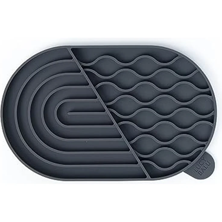 LucyBalu® ZENPAD Schleckmatte für Katzen | Rutschfeste Katzen-Leckmatte aus lebensmittelechtem Silikon | Slow Feeder für Nassfutter, Anthrazit – Bild 2