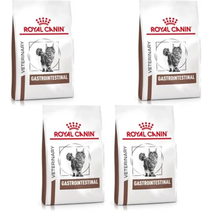 Royal Canin Veterinary Gastrointestinal, 4er Pack Trockenfutter für Katzen mit hochverdaulichen Zutaten und hohem Elektrolytgehalt, 4 x 400 g