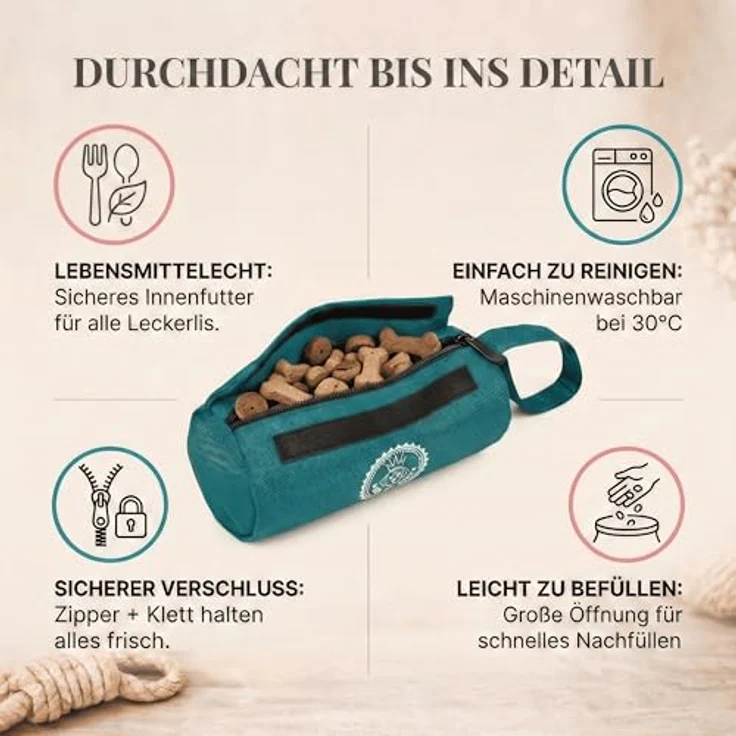 HUND IST KÖNIG Futterdummy für Hunde, Apportierbeutel für Hundetraining, 0,7L, wasserabweisend, inklusive Trainings-eBook – Bild 4