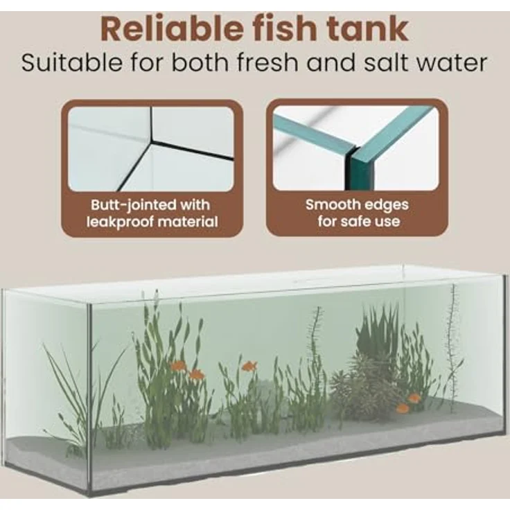 vidaXL Aquarium Transparent 60 x 20 x 20 cm, rechteckiges Glasbecken mit modernem Design für Zuhause und Büro, pflegeleicht und stabil – Bild 5
