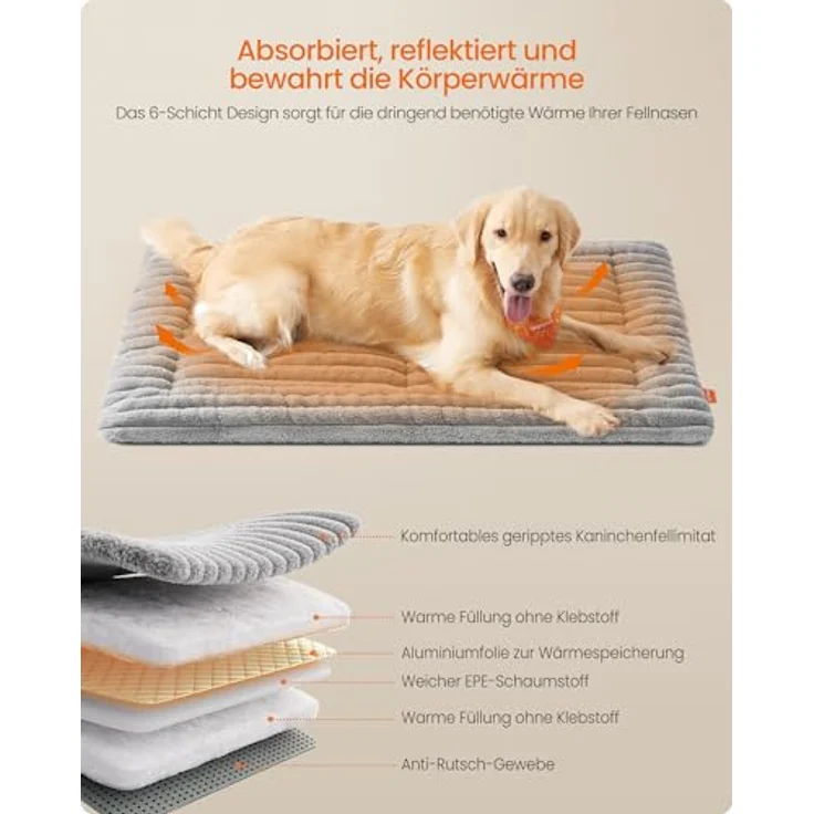 Feandrea Hundedecke XL, 105 x 70 cm, maschinenwaschbare Haustierdecke für Hunde und Katzen, Taubengrau, Anti-Rutsch, Pflegeleicht – Bild 3