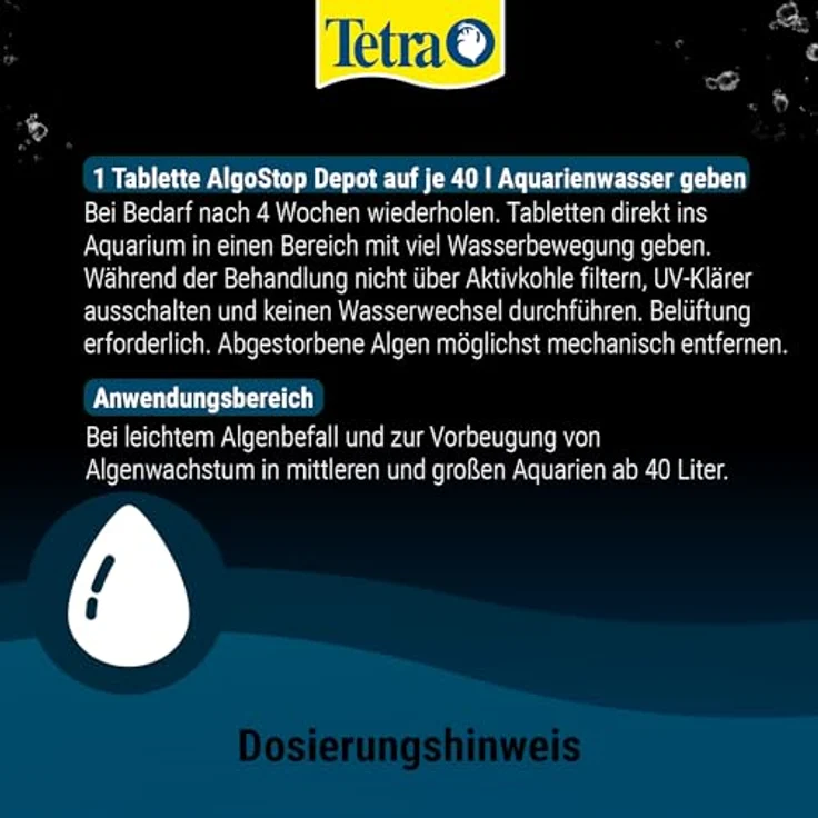 Tetra AlgoStop depot, formstabile Tabletten zur Algenvorbeugung in Aquarien ab 40 L, 12 Tabletten mit Depotwirkung – Bild 5
