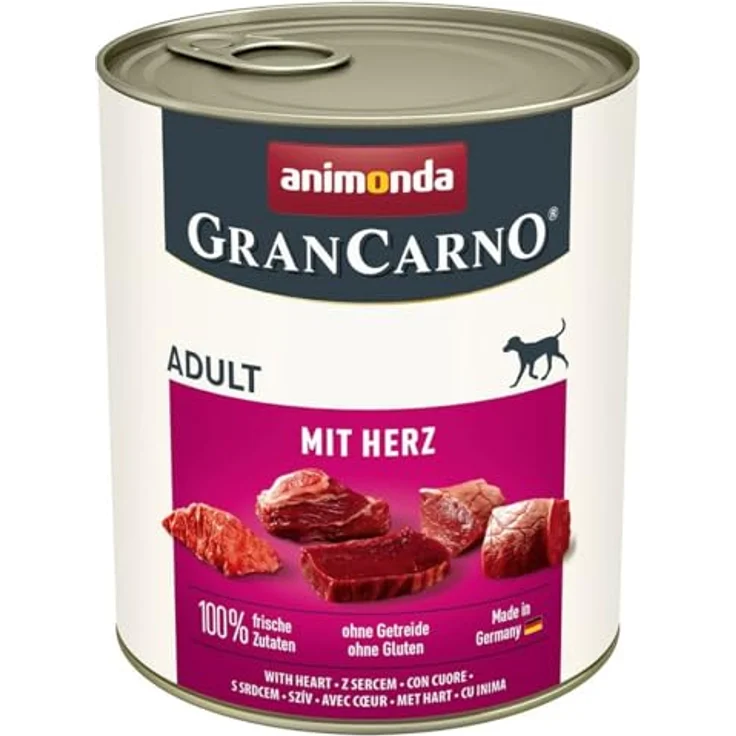 animonda GranCarno Adult mit Herz, Hunde-Nassfutter, 6x800g, ausgewogene Ernährung für ausgewachsene Hunde – Bild 2