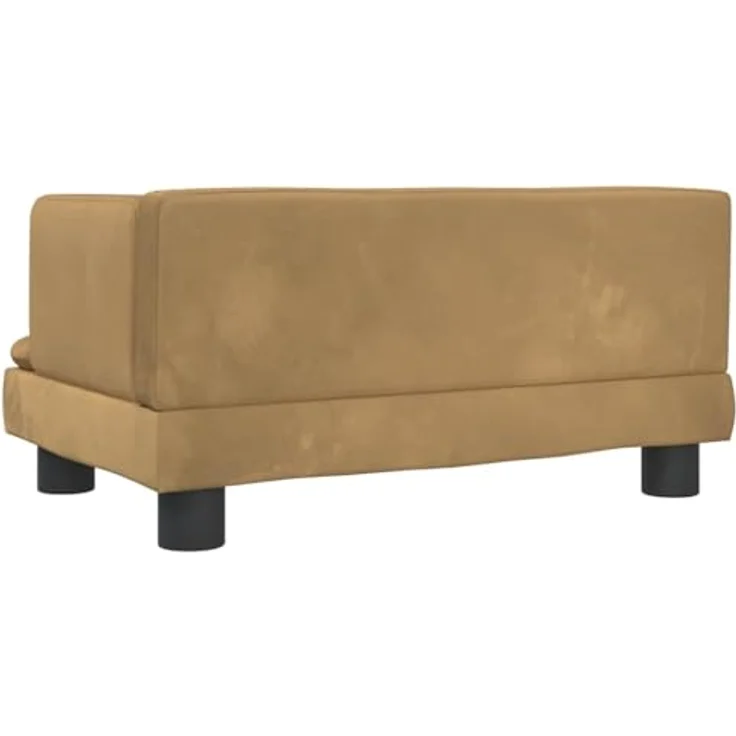 vidaXL Hundekorb Hundebett Braun 60x40x30 cm Samt Körbchen Hundesofa, für kleine Hunde und Haustiere, maximale Tragfähigkeit 50 kg – Bild 7