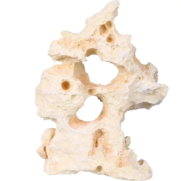 EBI Aqua Della Limestone, Aquarium Dekoration aus ungiftigem Polyesterharz, für Süß- und Meerwasser, realistische Felslandschaft