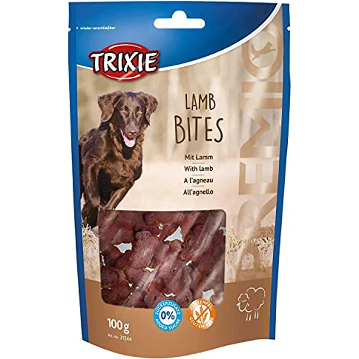 TRIXIE Premio Bites, Hundeleckerli mit Lammfleisch, gesund und proteinreich, ohne Zuckerzusatz und Gluten, 100 g - 31544 – Bild 1