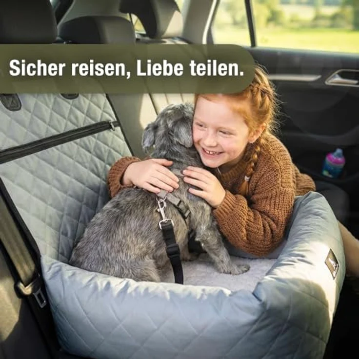 BLUZELLE Hunde Autositz & Hundebett 2-in-1, Wasserfest, abwischbar, für kleine und mittlere Hunde bis 14kg, Schwarz – Bild 5