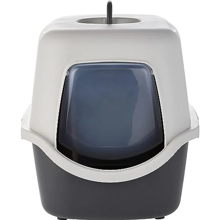 TRIXIE Katzentoilette Vico dunkelgrau/hellgrau, mit Haube und Easy Click-Verschluss – Bild 2