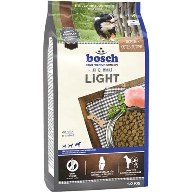Bosch Hundefutter Light 2,5kg, Trockenfutter mit magerem Geflügel und wichtigen Vitaminen für ausgewachsene Hunde – Bild 1