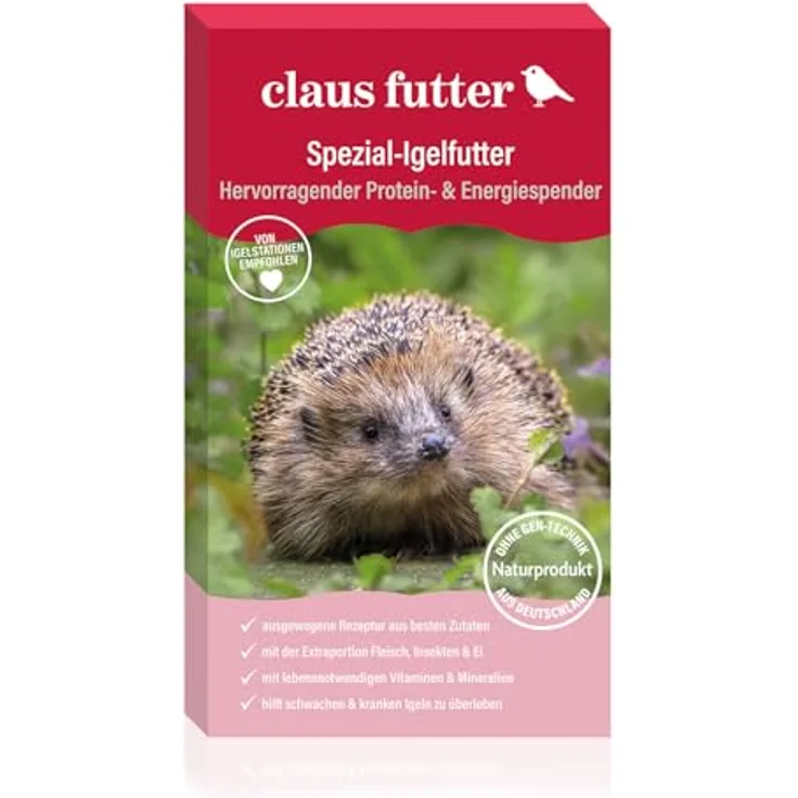 Claus Spezial-Igelfutter, 750 g, artgerechte Mischung mit Fleisch, Insekten & Ei, mit Vitaminen und Mineralien für hilfsbedürftige Igel