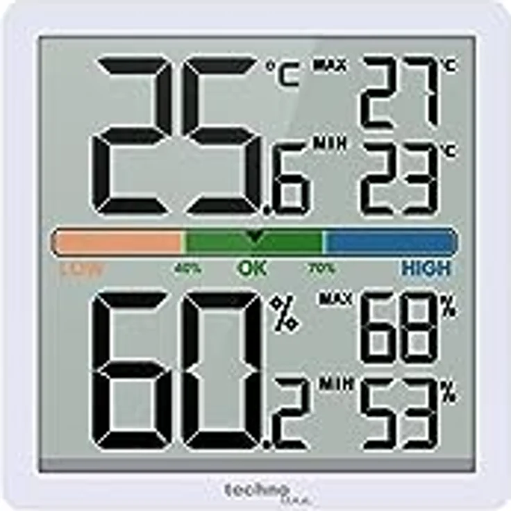 Technoline WS9472, digitales Thermo-Hygrometer mit Hintergrundbeleuchtung, Magnethalterung und Komfortanzeige – Bild 2
