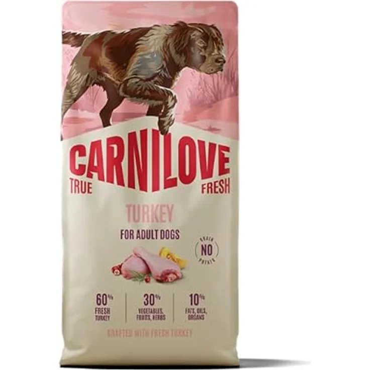 Carnilove Dog True Fresh Adult - Trockenfutter mit Truthahn für erwachsene Hunde, 12 kg – Bild 1