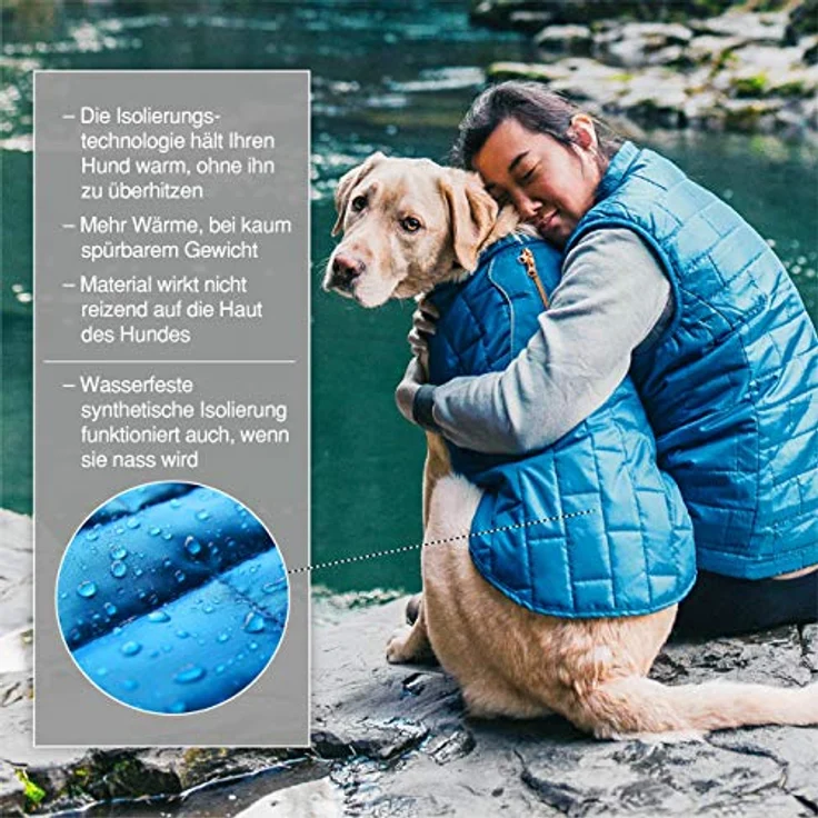 Kurgo Loft Jacke, Wendbare reflektierende Hundejacke, wasserabweisend, Blau/Orange, XL – Bild 3