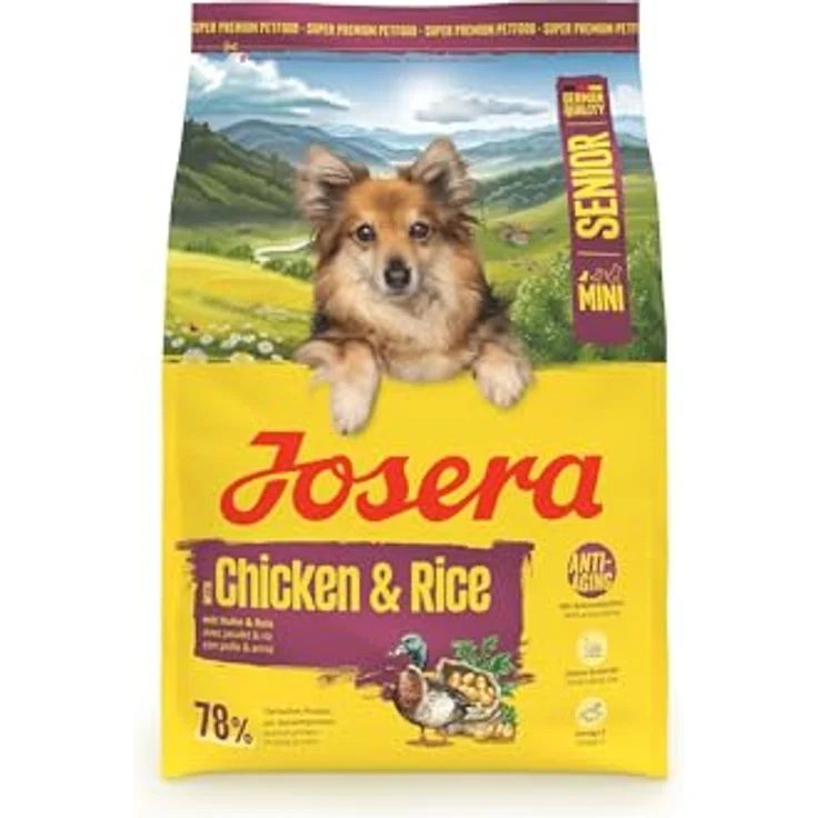 JOSERA Mini Senior Huhn & Reis, Premium Trockenfutter für kleine ältere Hunde, 3 kg, glutenfrei, Anti-Aging & Nierenentlastung, extrakleine Kroketten – Bild 1