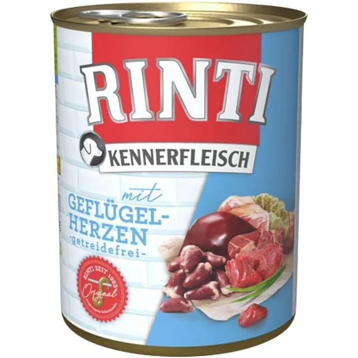 Rinti Kennerfleisch Multipack Geflügelherzen und Huhn, 24 Dosen à 800g mit 70% Fleischanteil und Omega 3 Fettsäuren – Bild 2