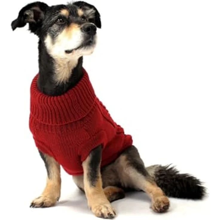 Wolters Strickpullover Zopf, Kuscheliger Hundepullover mit hohem Rollkragen für kleine bis mittelgroße Hunde, pflegeleicht und elastisch – Bild 3