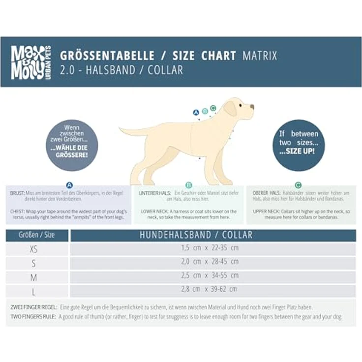 Max & Molly Hundehalsband Matrix 2.0, gepolstert & reflektierend mit Gotcha! Smart ID Sicherheitsanhänger, Stein/S, stufenlos verstellbar – Bild 2