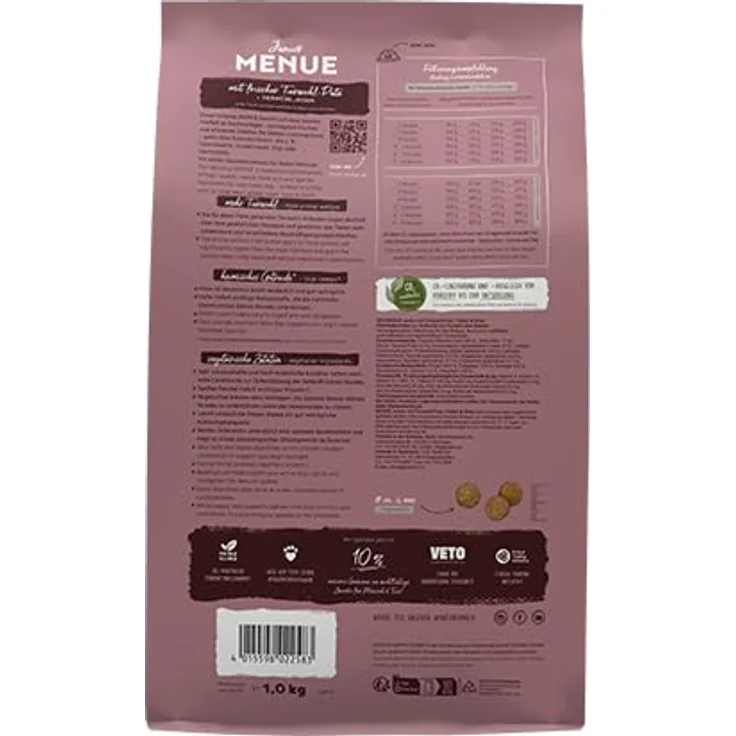 Bosch HPC MENUE Junior Tierwohl-Pute + Hafer & Hirse, Hunde-Trockenfutter für mittelgroße Rassen, 1 kg – Bild 2
